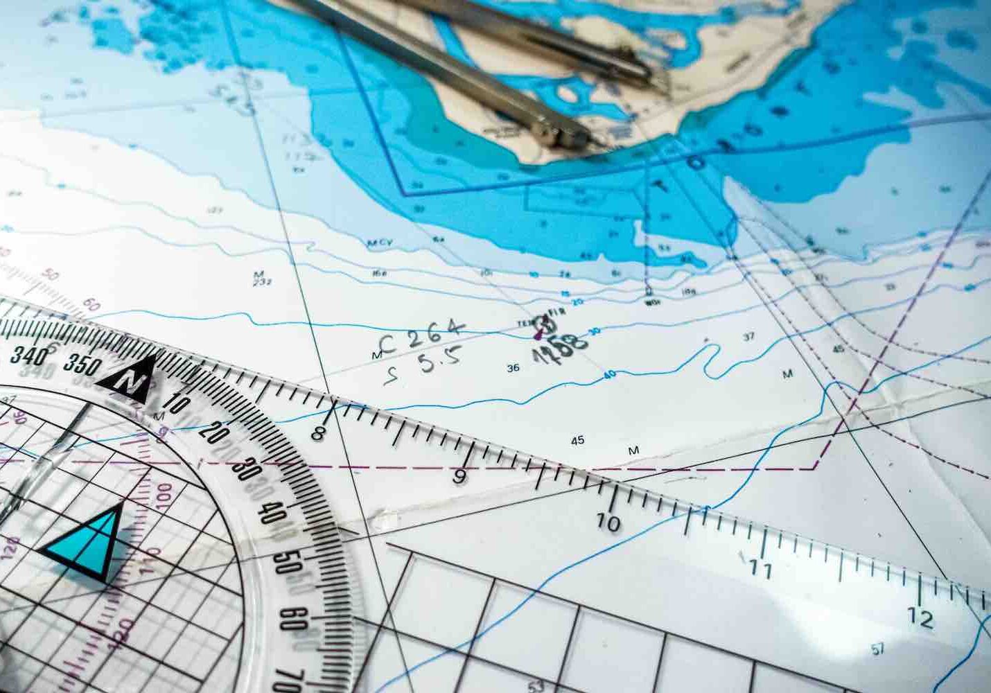 Navigational Compass with map, Toronto, Canada